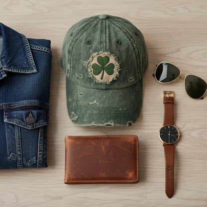 ☘️Vintage Shamrock Baseball Cap – A Symbol of Irish Luck & Timeless Style