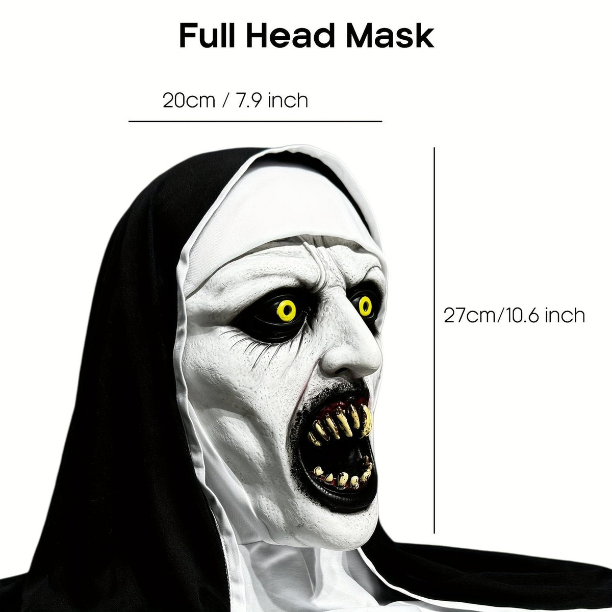 🔥 Limited-Time 50% OFF 🎃 Possessed Nun Halloween Mask – Creepy Latex Costume for Parties & Haunted Houses