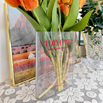🔥LAST DAY 50% OFF - 💐I Love You in Book Quotes Books Vase for Flowers