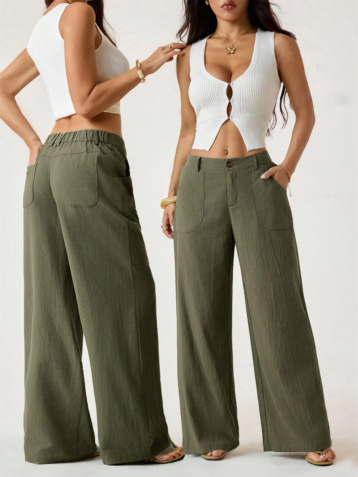 💃❤️Women's Summer Classical Linen Lightweight Palazzo Pants