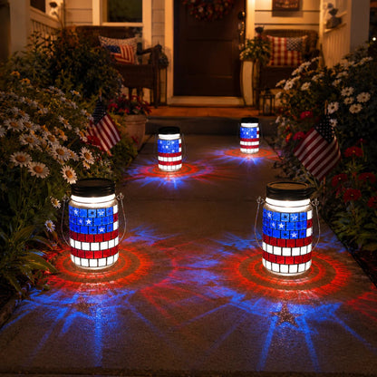 🔥Last Day 49% OFF - ✨4th of July Solar Patriotic Mason Jar Lantern