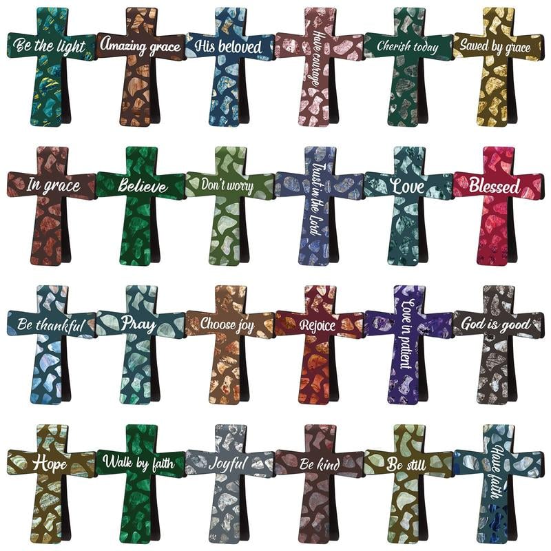 🔥LAST DAY 📖12 Pcs Magnetic Cross Bookmarks Gifts for Bible Study, Readers, Teachers, Students🌸✝️