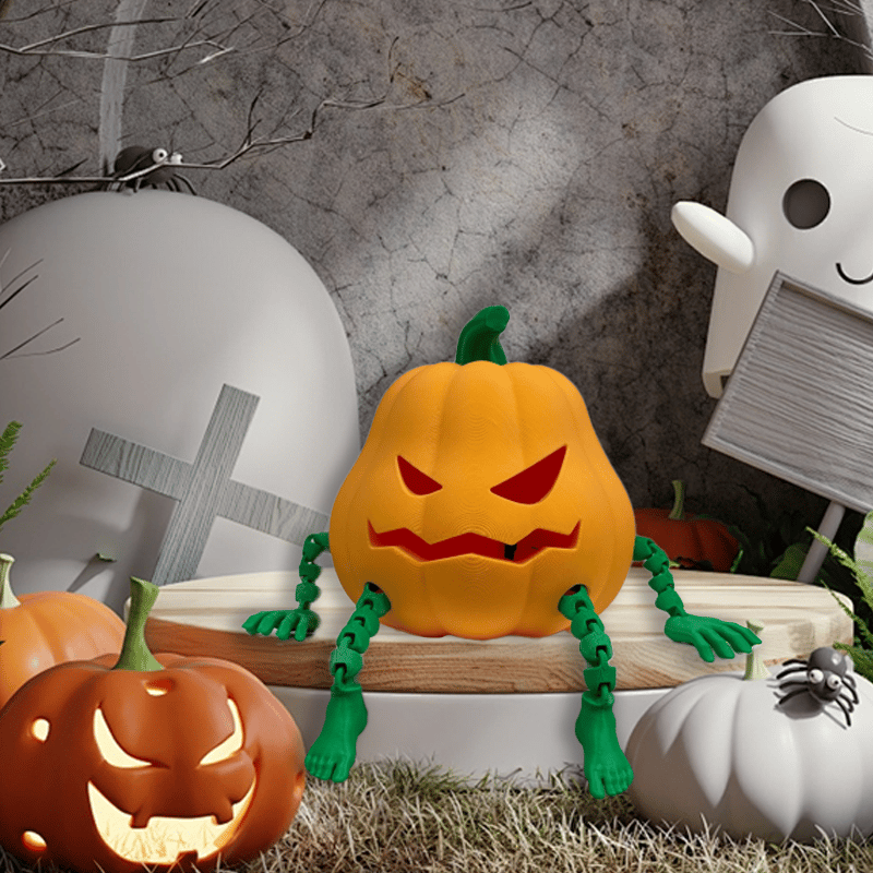 🎃Cute Halloween Articulated Pumpkin Man Lamp💡