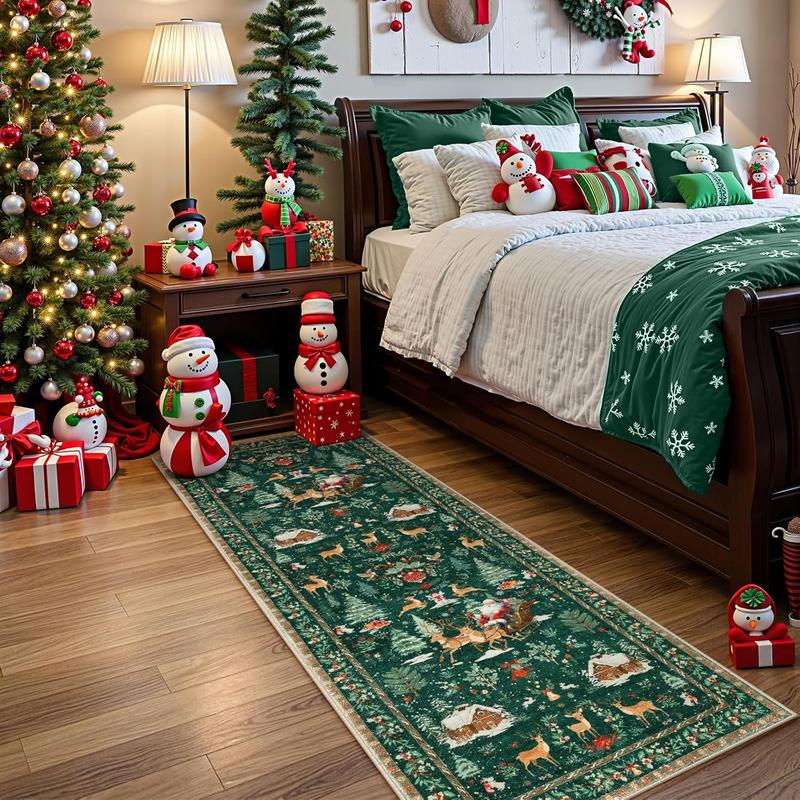 🔥LAST DAY 49% OFF🦌🎄🎅⚡Christmas Deer Santa Long Rug