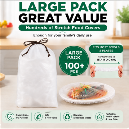 🔥Hot sale-100PCS Disposable Stretch Food Covers for Bowls & Plates🥡