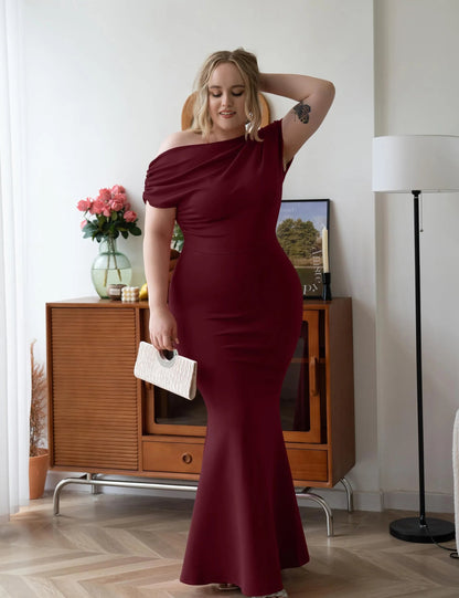 💃WOMEN'S ELEGANT SLEEVELESS OFF SHOULDER BODYCON LONG FORMAL PARTY EVENING DRESS(🔥Same as in the video)