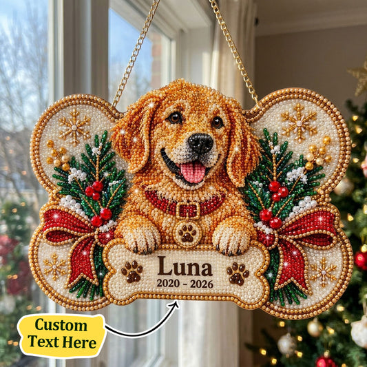 Personalized Golden Retriever Memorial Diamond Art Hanging Ornament Kit