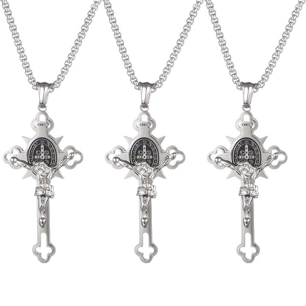🔥Last 4 hours Sale: Save $30 -✨ST.Benedict Protection Cross Power Pendant Necklace