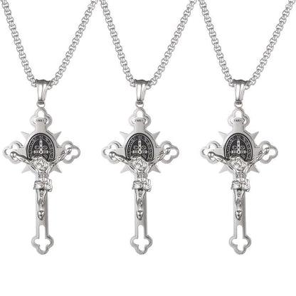 🔥Last 4 hours Sale: Save $30 -✨ST.Benedict Protection Cross Power Pendant Necklace