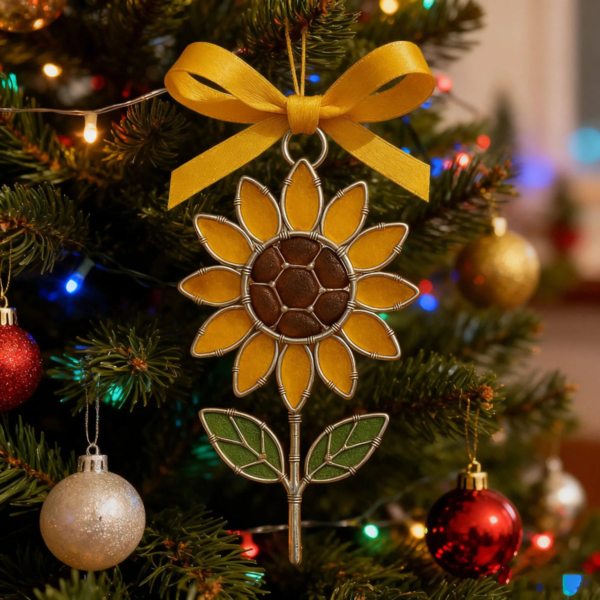 🌻Coastal Sunflower Holiday Ornament