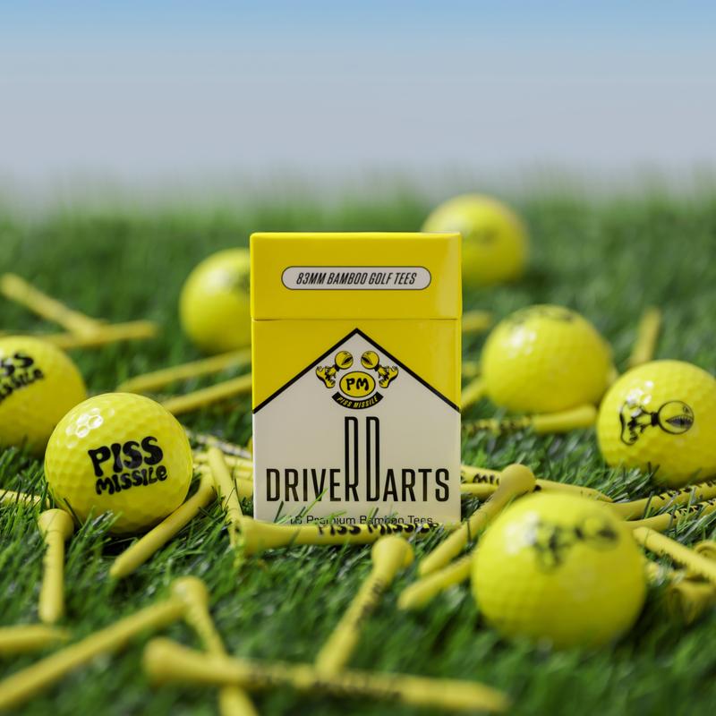Driver Darts Golf Tees- 18pk 83mm Premium Bamboo Tees