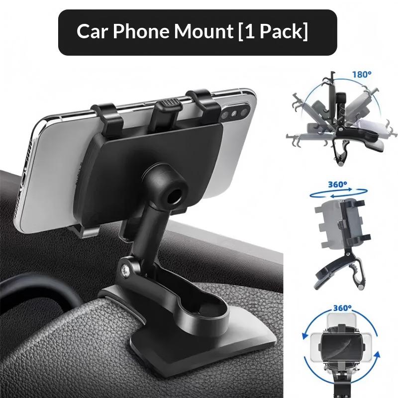 Multifunctional Car Phone Mount for Center Dashboard or Rearview Mirror Navigation Support Bracket