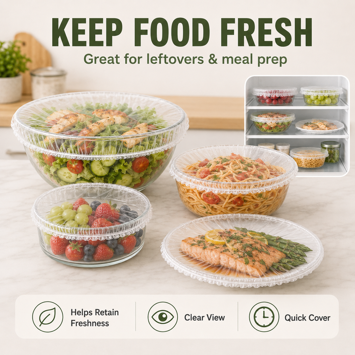 🔥Hot sale-100PCS Disposable Stretch Food Covers for Bowls & Plates🥡