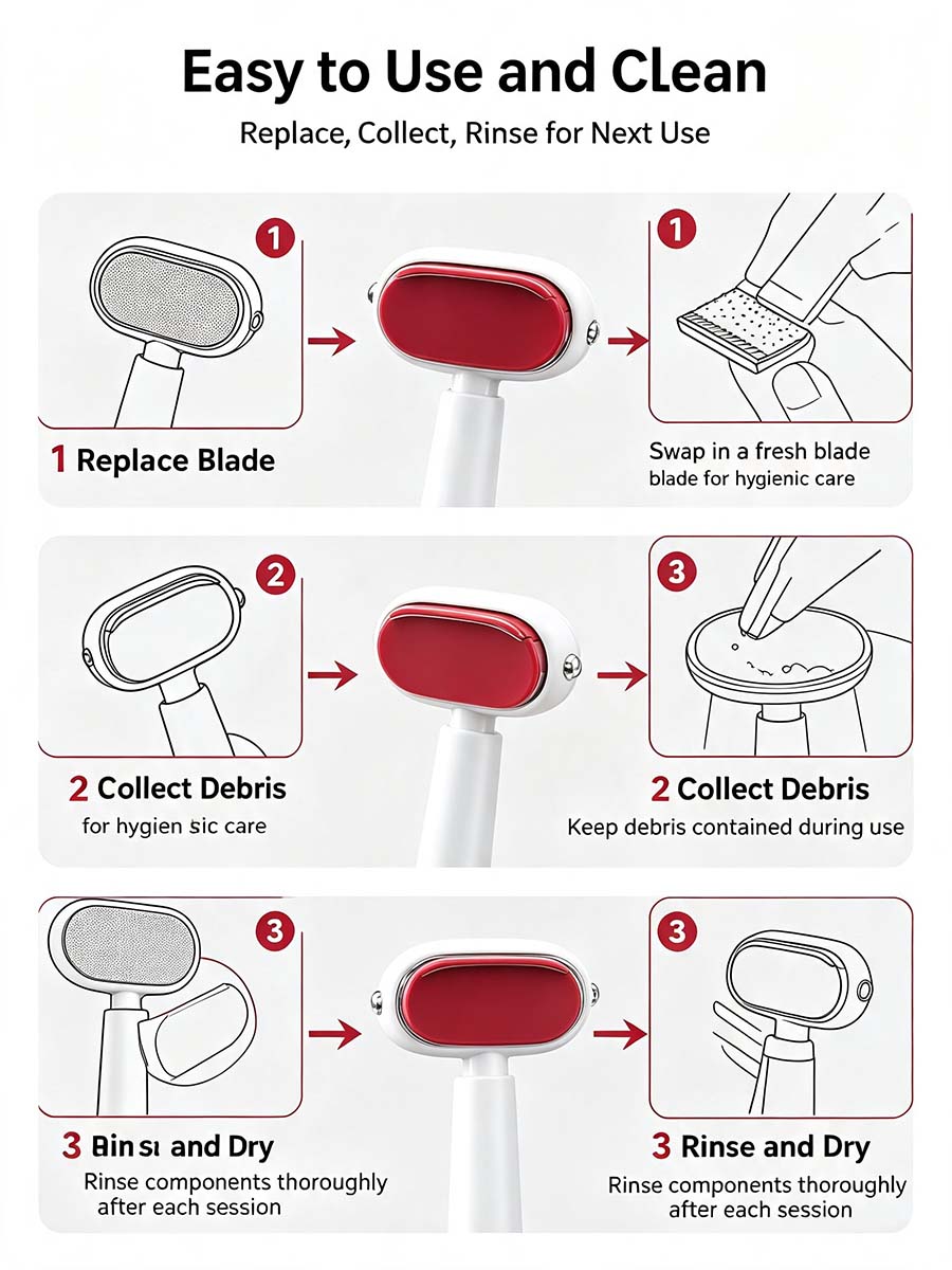 Dual‐Sided Foot Callus Remover, Replaceable Stainless Steel Blade Foot Scraper 🦶