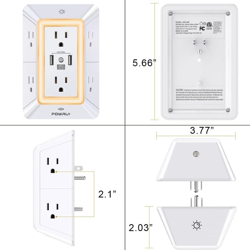 ✨LAST DAY ONLY 50% OFF🔥 Multi Plug Outlet Surge Protector