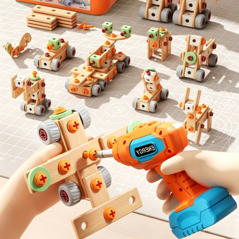 Kids' Electric Drill Screw Building Set