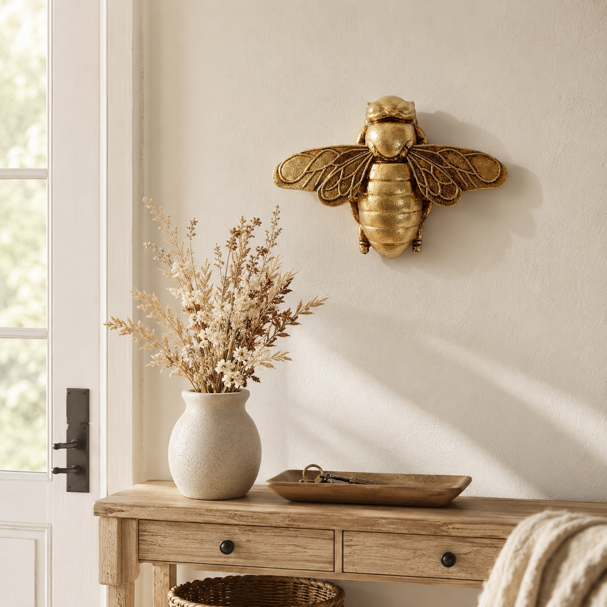 Golden Bee Wall Decor 🐝 – 3D Whimsical Insect Art