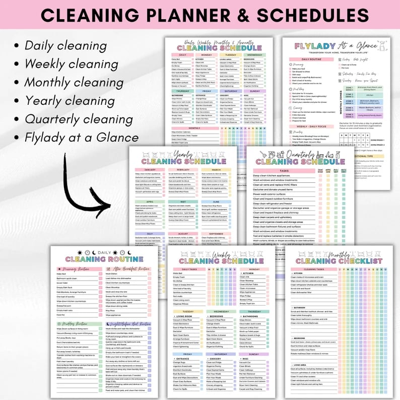 🔥LAST DAY 50% OFF📚ADHD cleaning planner bundle