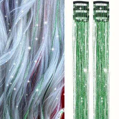 🔥Last Day 50% OFF✨Clip-in Tinsel Hair Extensions (A set of 12 pieces)