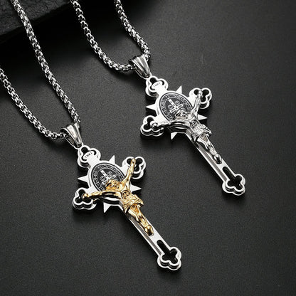 🔥Last 4 hours Sale: Save $30 -✨ST.Benedict Protection Cross Power Pendant Necklace