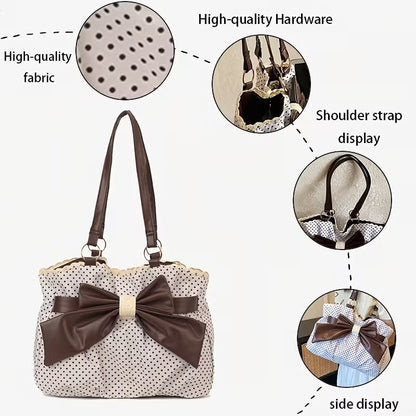🔥Last Day 49% OFF - 🎀🖤 Trendy Polka-Dot Bow Tote Bag