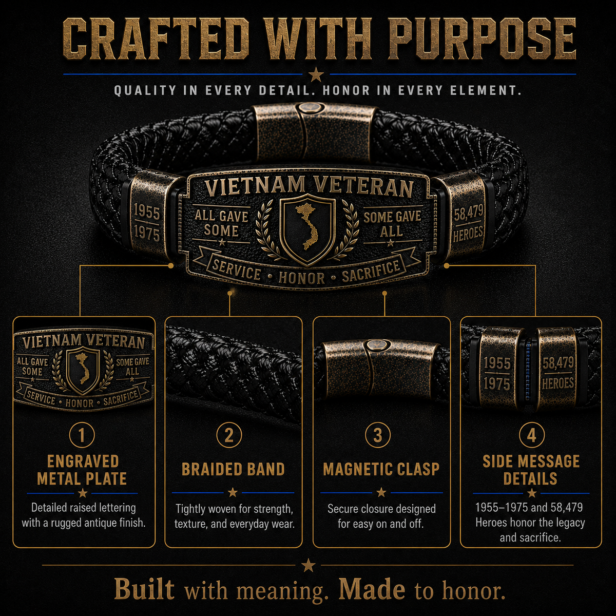 Hot Sale Promo: 49% OFF 🎖️ -Vietnam Veteran Honor Bracelet