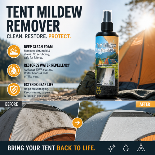 ✨ 🧴✨ 53% OFF! Outdoor Mildew Stain Cleaner – Spray on, wipes off mold instantly. Eco‑friendly, won‘t ruin waterproofing. Tent, awning, shower curtain – all like new! 🏕️💪