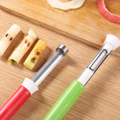 🥳2026 HOT SALE🥳💞50K+ SOLD!🔪🛒! The 2-in-1 Kitchen Hero: Core & Peel with a Twist. Stainless Steel Fruit Tool! 🍎⏱️