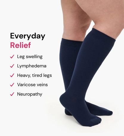 Plus Size High Stretch Compression Socks – Wide Calf Support Socks
