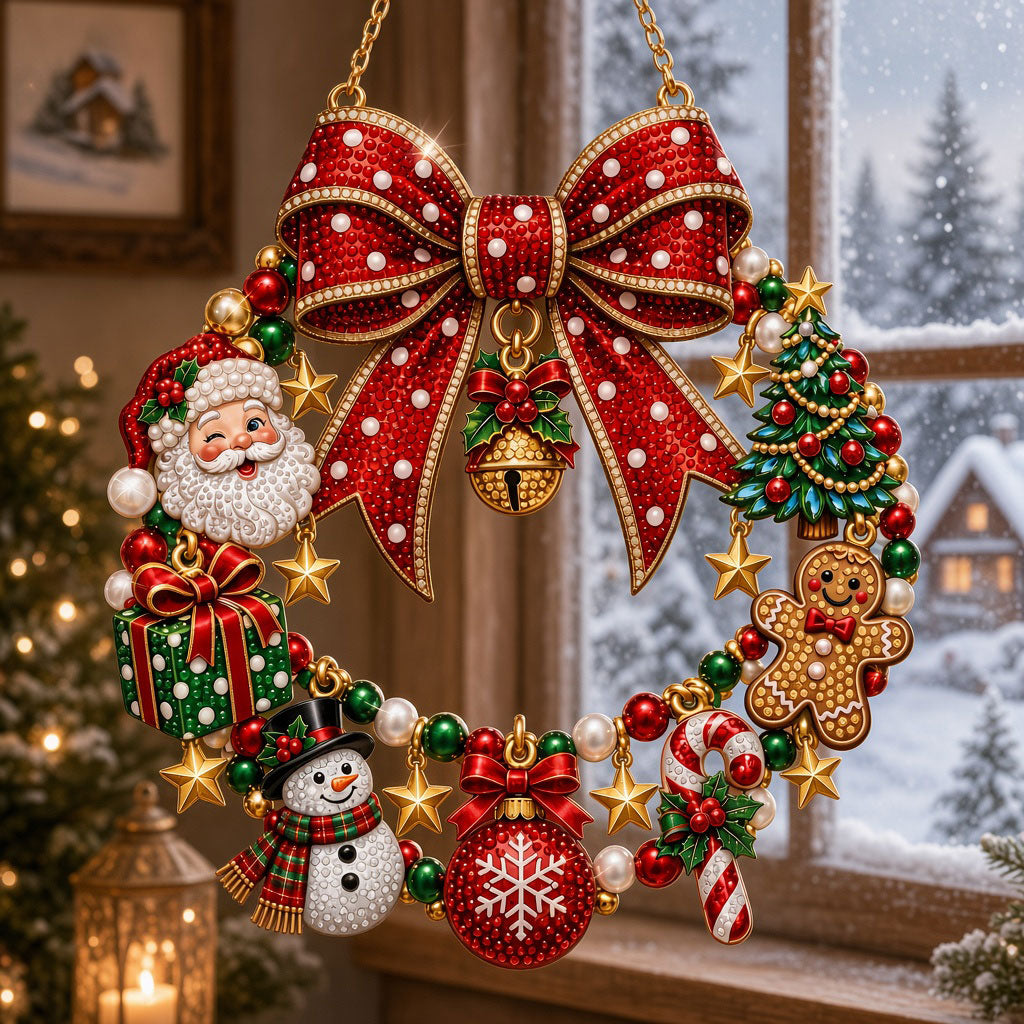 Christmas Charm Wreath Diamond Art Hanging Ornament Kit