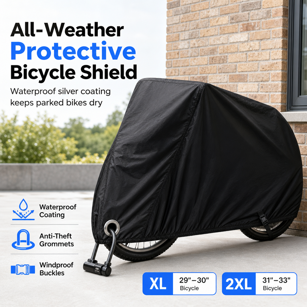 📢📢50% OFF !! ⏰Waterproof Bike Cover for 1–2 Bikes – Windproof Outdoor Protection 🚲