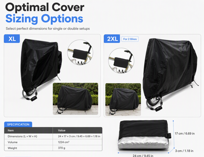 📢📢50% OFF !! ⏰Waterproof Bike Cover for 1–2 Bikes – Windproof Outdoor Protection 🚲