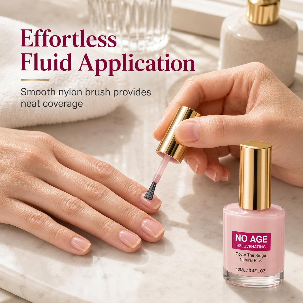 💅50% OFF NOW! Natural Pink Nail Ridge Filler 12ml, Rejuvenating Nail Smoothing Coat, Instantly Conceal Vertical Nail Ridges for Glossy Healthy Nails