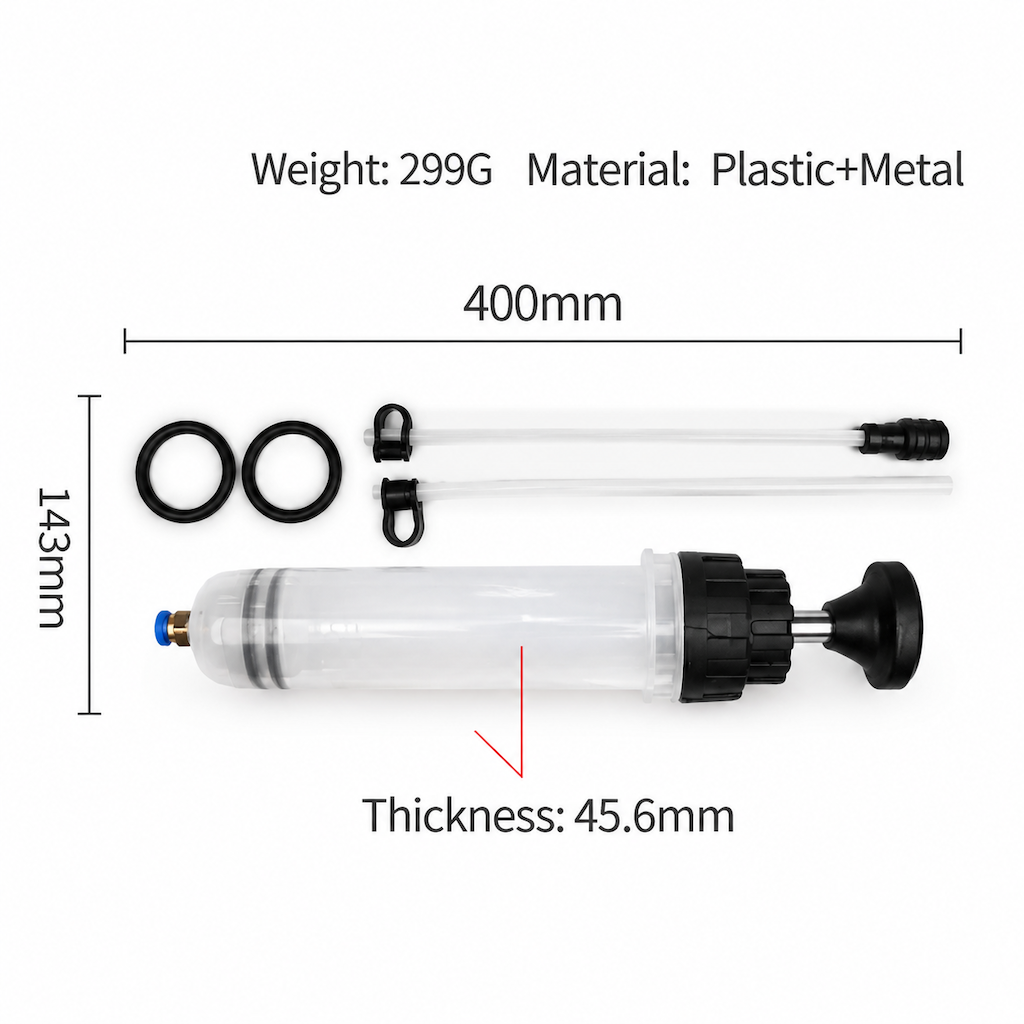Manual Fluid Extractor and Filling Syringe Pump Automotive Hand Transfer Tool for Brake Fluid and Oil