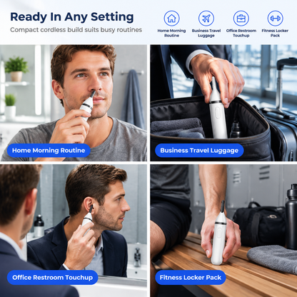 ✂️ Electric Nose Hair Trimmer – Dual-Edge Stainless Steel Grooming Tool