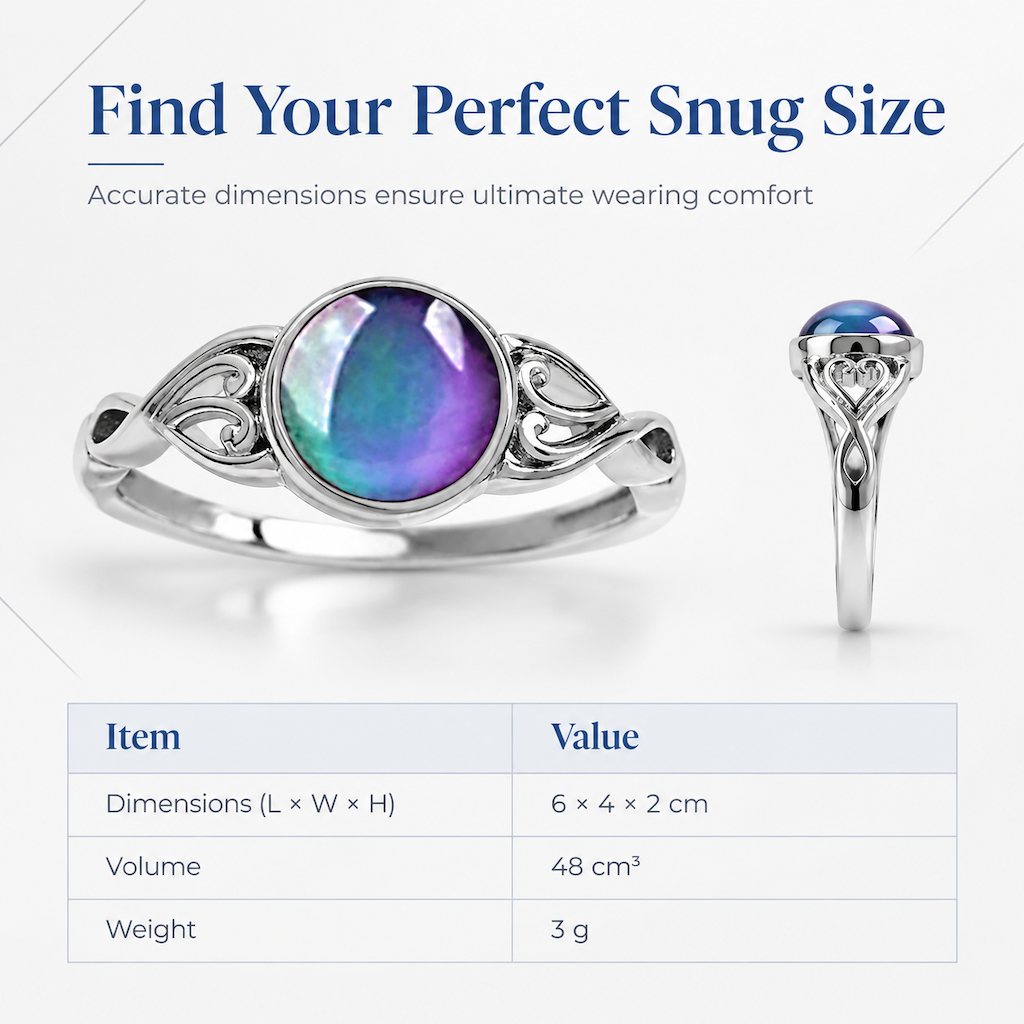 💍Fashionable Sweet Style Temperature Color Changing Stone Mood Ring✨