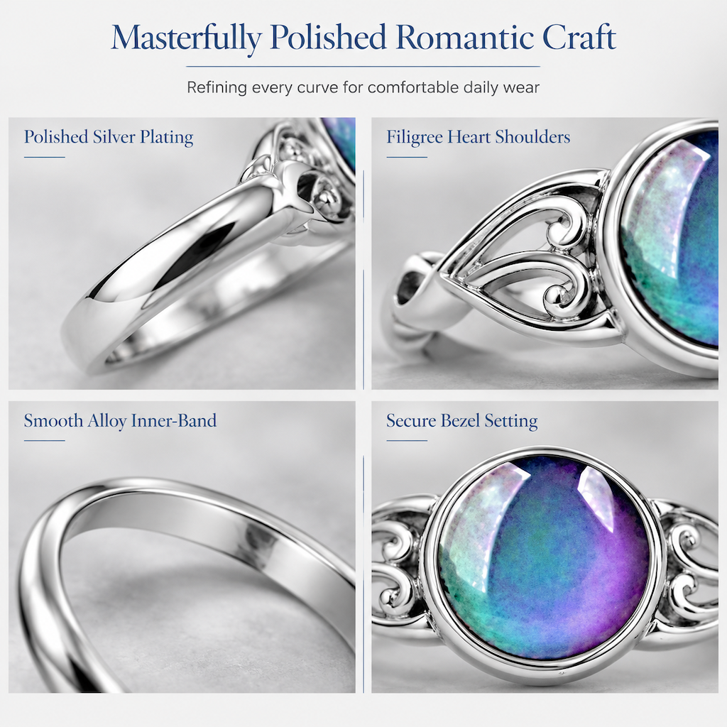 💍Fashionable Sweet Style Temperature Color Changing Stone Mood Ring✨