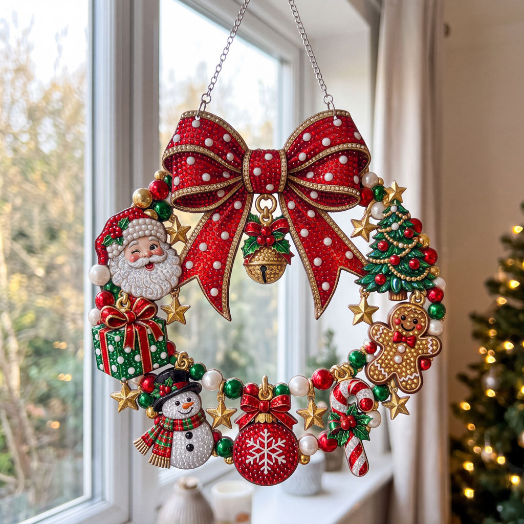 Christmas Charm Wreath Diamond Art Hanging Ornament Kit