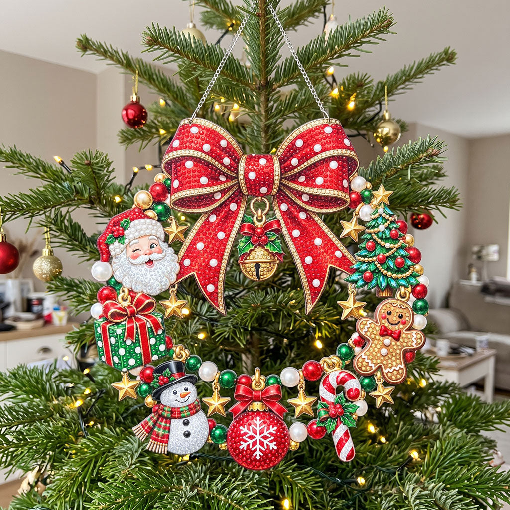 Christmas Charm Wreath Diamond Art Hanging Ornament Kit