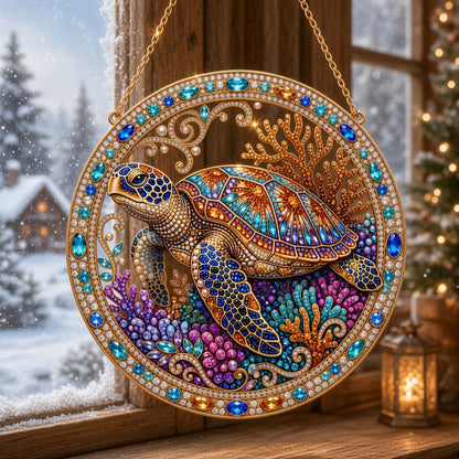 Colorful Sea Turtle Diamond Art Hanging Ornament Kit