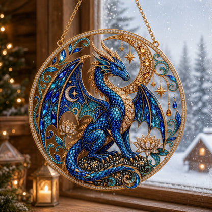 Mystic Blue Dragon Diamond Art Hanging Ornament Kit